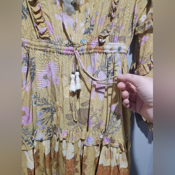 Spell and the Gypsy Yellow Ruffled Tiered Sundress Size Medium - Picture 10 of 16